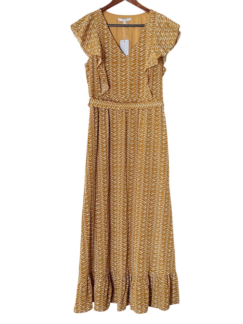 Daniel Rainn Ava Flutter Sleeve Printed Maxi Dress New - Picture 10 of 10
